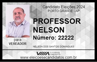 Candidato PROFESSOR NELSON 2024 - PORTO GRANDE - Eleições