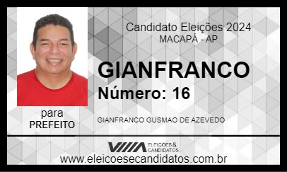 Candidato GIANFRANCO 2024 - MACAPÁ - Eleições