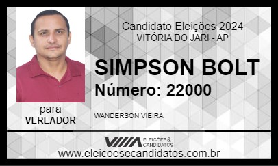 Candidato SIMPSON BOLT 2024 - VITÓRIA DO JARI - Eleições