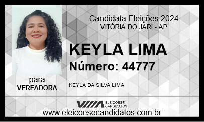 Candidato KEYLA LIMA 2024 - VITÓRIA DO JARI - Eleições