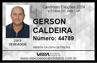 Candidato GERSON CALDEIRA 2024 - VITÓRIA DO JARI - Eleições