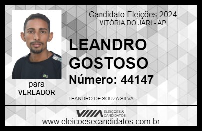 Candidato LEANDRO GOSTOSO 2024 - VITÓRIA DO JARI - Eleições