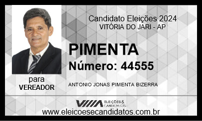 Candidato PIMENTA 2024 - VITÓRIA DO JARI - Eleições