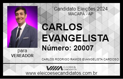 Candidato CARLOS EVANGELISTA 2024 - MACAPÁ - Eleições