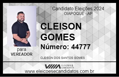 Candidato CLEISON GOMES 2024 - OIAPOQUE - Eleições