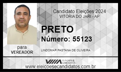 Candidato PRETO 2024 - VITÓRIA DO JARI - Eleições