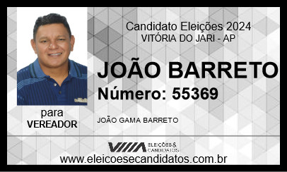 Candidato JOÃO BARRETO 2024 - VITÓRIA DO JARI - Eleições