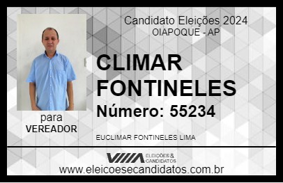 Candidato CLIMAR FONTINELES 2024 - OIAPOQUE - Eleições