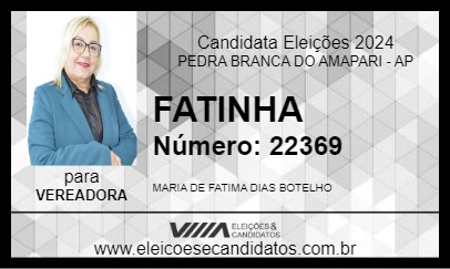 Candidato FATINHA 2024 - PEDRA BRANCA DO AMAPARI - Eleições