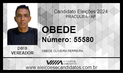 Candidato OBEDE 2024 - PRACUÚBA - Eleições