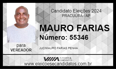 Candidato MAURO FARIAS 2024 - PRACUÚBA - Eleições