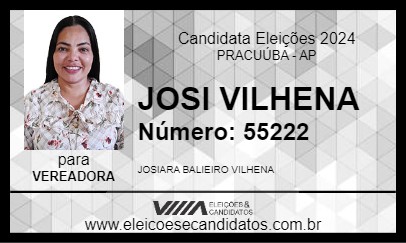 Candidato JOSI VILHENA 2024 - PRACUÚBA - Eleições