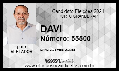 Candidato DAVI 2024 - PORTO GRANDE - Eleições