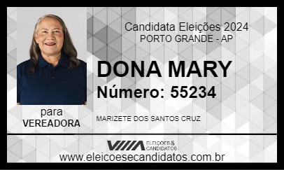 Candidato DONA MARY 2024 - PORTO GRANDE - Eleições