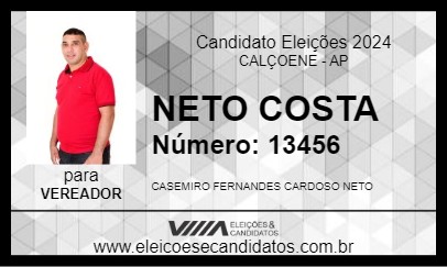 Candidato NETO COSTA 2024 - CALÇOENE - Eleições