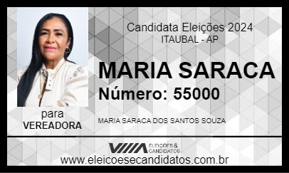 Candidato MARIA SARACA 2024 - ITAUBAL - Eleições