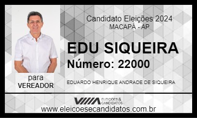 Candidato EDU SIQUEIRA 2024 - MACAPÁ - Eleições