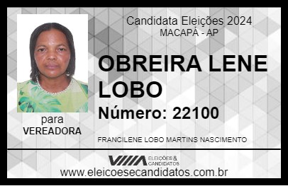 Candidato OBREIRA LENE LOBO 2024 - MACAPÁ - Eleições