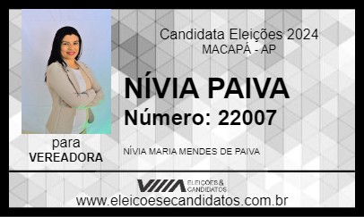 Candidato NÍVIA PAIVA 2024 - MACAPÁ - Eleições