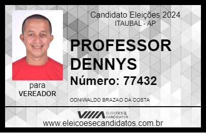 Candidato PROFESSOR DENNYS 2024 - ITAUBAL - Eleições