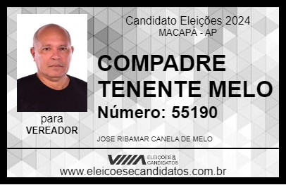 Candidato COMPADRE TENENTE MELO 2024 - MACAPÁ - Eleições