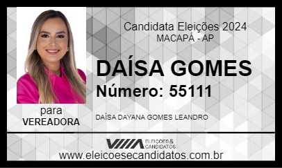 Candidato DAÍSA GOMES 2024 - MACAPÁ - Eleições