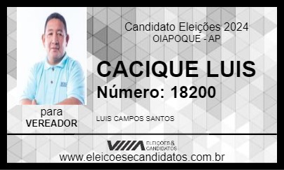 Candidato CACIQUE LUIS 2024 - OIAPOQUE - Eleições