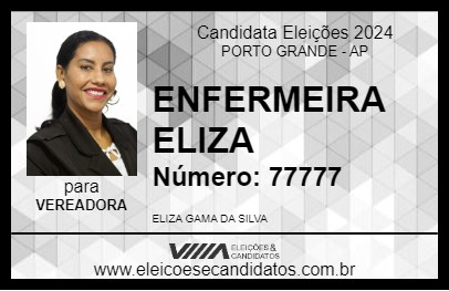 Candidato ENFERMEIRA ELIZA 2024 - PORTO GRANDE - Eleições