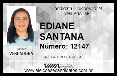 Candidato EDIANE SANTANA 2024 - SANTANA - Eleições