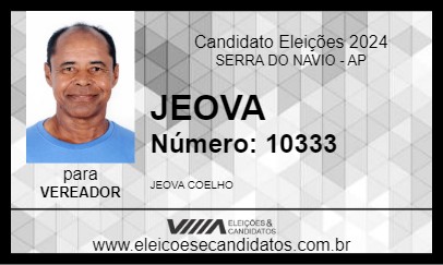 Candidato JEOVA 2024 - SERRA DO NAVIO - Eleições