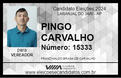 Candidato PINGO CARVALHO 2024 - LARANJAL DO JARI - Eleições