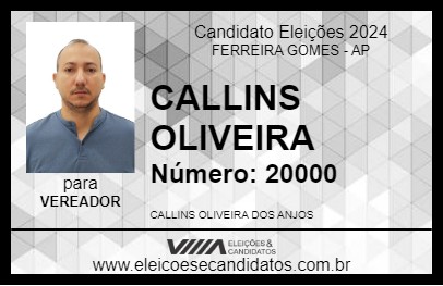 Candidato CALLINS OLIVEIRA 2024 - FERREIRA GOMES - Eleições