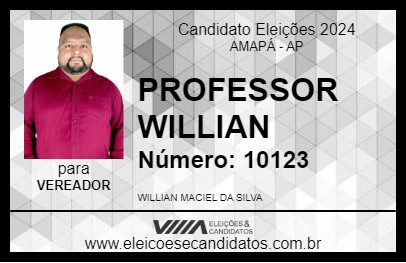 Candidato PROFESSOR WILLIAN 2024 - AMAPÁ - Eleições