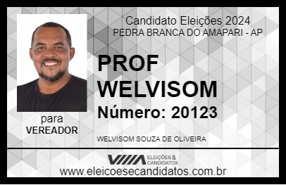 Candidato PROF WELVISOM 2024 - PEDRA BRANCA DO AMAPARI - Eleições