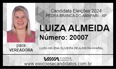 Candidato LUIZA ALMEIDA 2024 - PEDRA BRANCA DO AMAPARI - Eleições