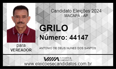 Candidato GRILO 2024 - MACAPÁ - Eleições