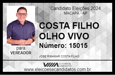 Candidato COSTA FILHO OLHO VIVO 2024 - MACAPÁ - Eleições