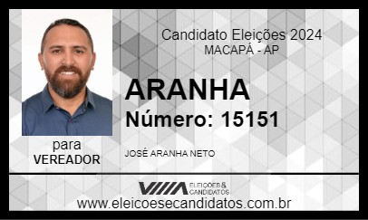 Candidato ARANHA 2024 - MACAPÁ - Eleições