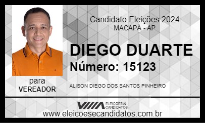 Candidato DIEGO DUARTE 2024 - MACAPÁ - Eleições