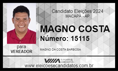 Candidato MAGNO COSTA 2024 - MACAPÁ - Eleições