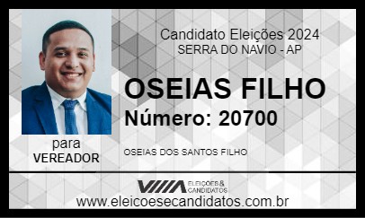 Candidato OSEIAS FILHO 2024 - SERRA DO NAVIO - Eleições