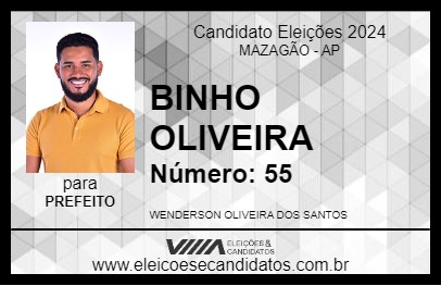 Candidato BINHO OLIVEIRA 2024 - MAZAGÃO - Eleições