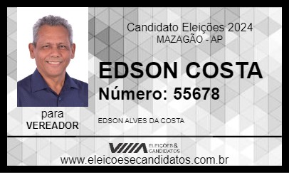 Candidato EDSON COSTA 2024 - MAZAGÃO - Eleições