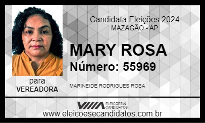 Candidato MARY ROSA 2024 - MAZAGÃO - Eleições