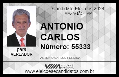 Candidato ANTONIO CARLOS 2024 - MAZAGÃO - Eleições