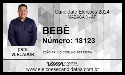 Candidato BEBÊ 2024 - MAZAGÃO - Eleições