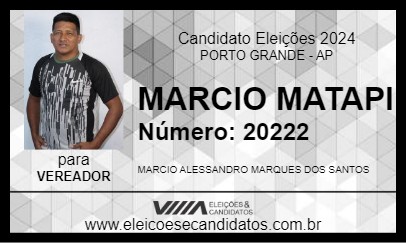 Candidato MARCIO MATAPI 2024 - PORTO GRANDE - Eleições