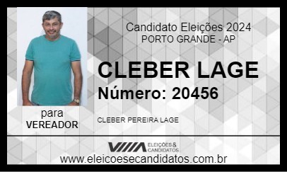 Candidato CLEBER LAGE 2024 - PORTO GRANDE - Eleições