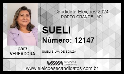 Candidato SUELI 2024 - PORTO GRANDE - Eleições