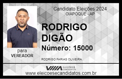 Candidato RODRIGO DIGÃO 2024 - OIAPOQUE - Eleições